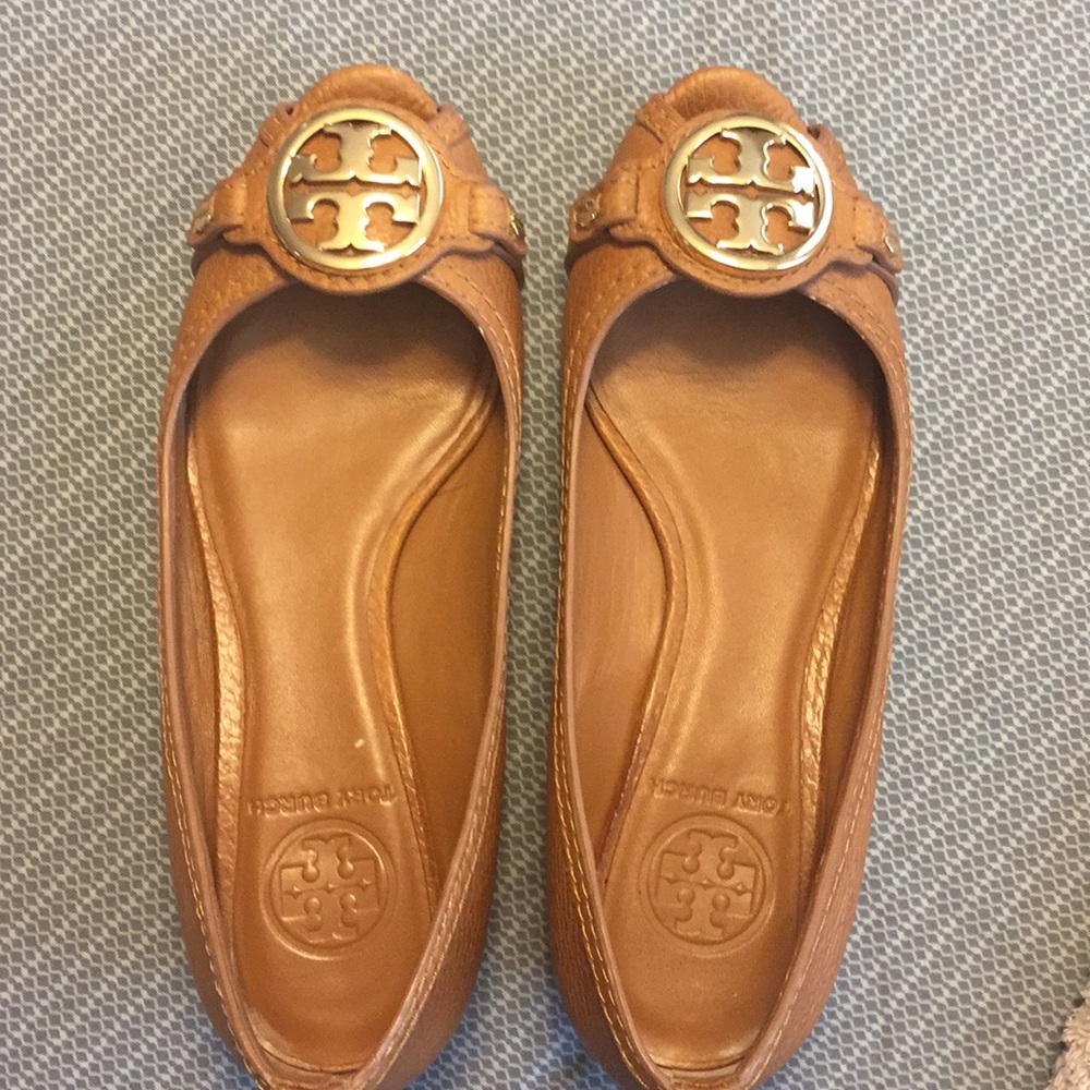 Tory Burch Leticia Peep-Toe Low Wedge, Tan